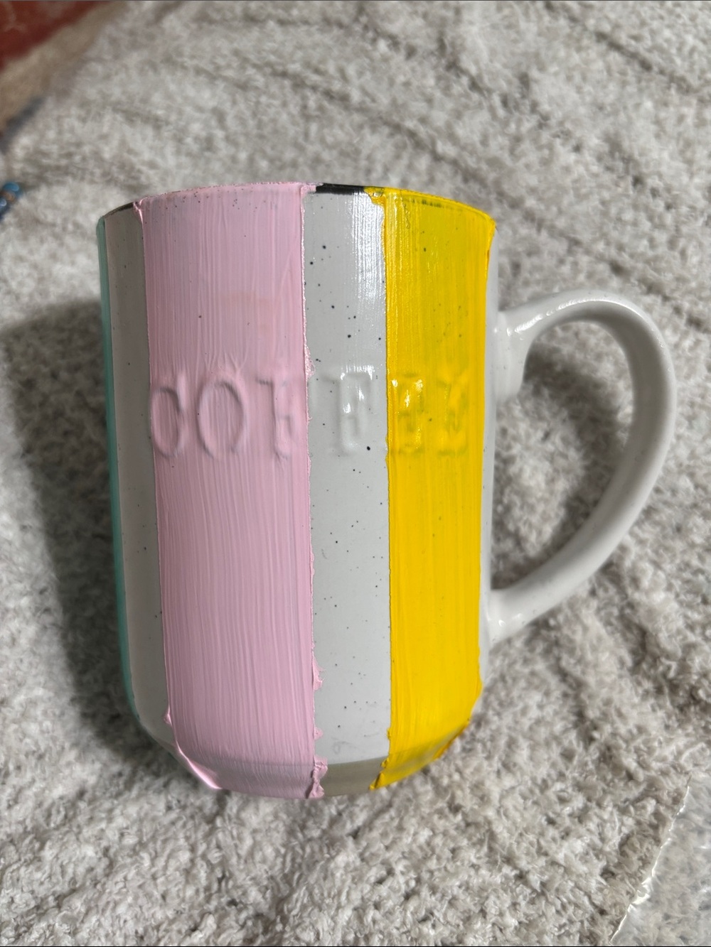 Colorful striped sealed decorative Art Mug (hand painted)